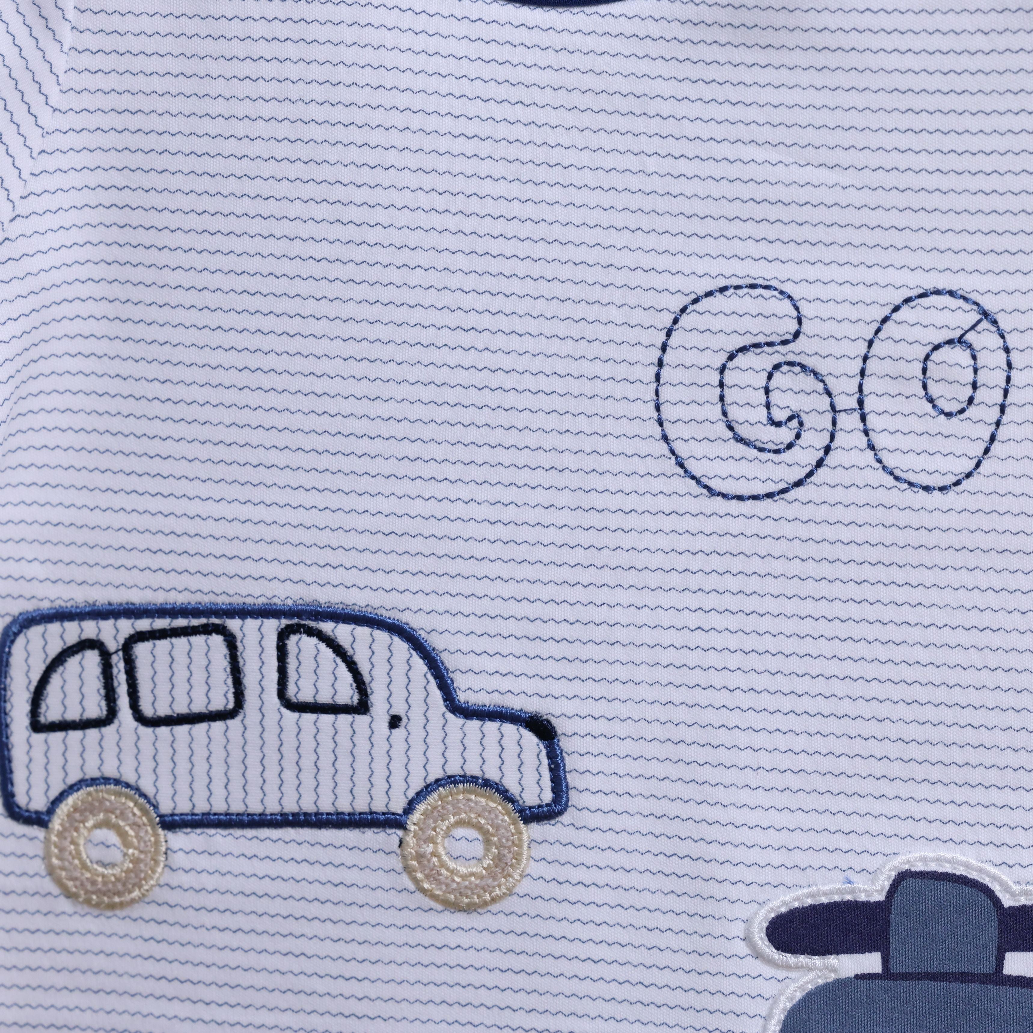 Transportation Striped Romper