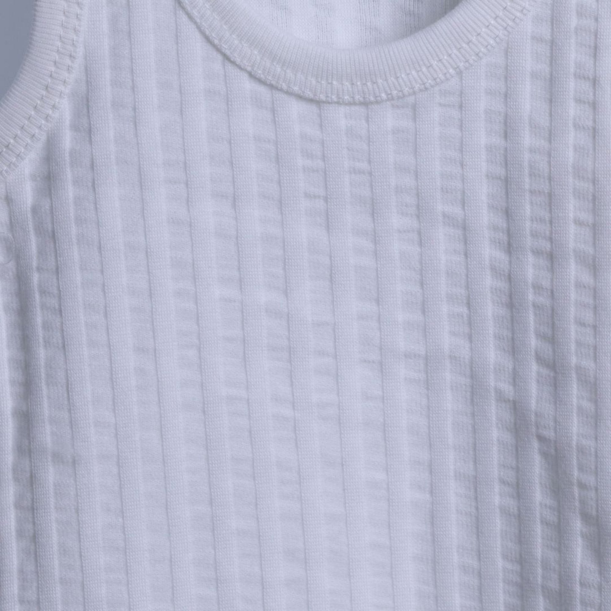 White Ribbed Sleeveless Bodysuit