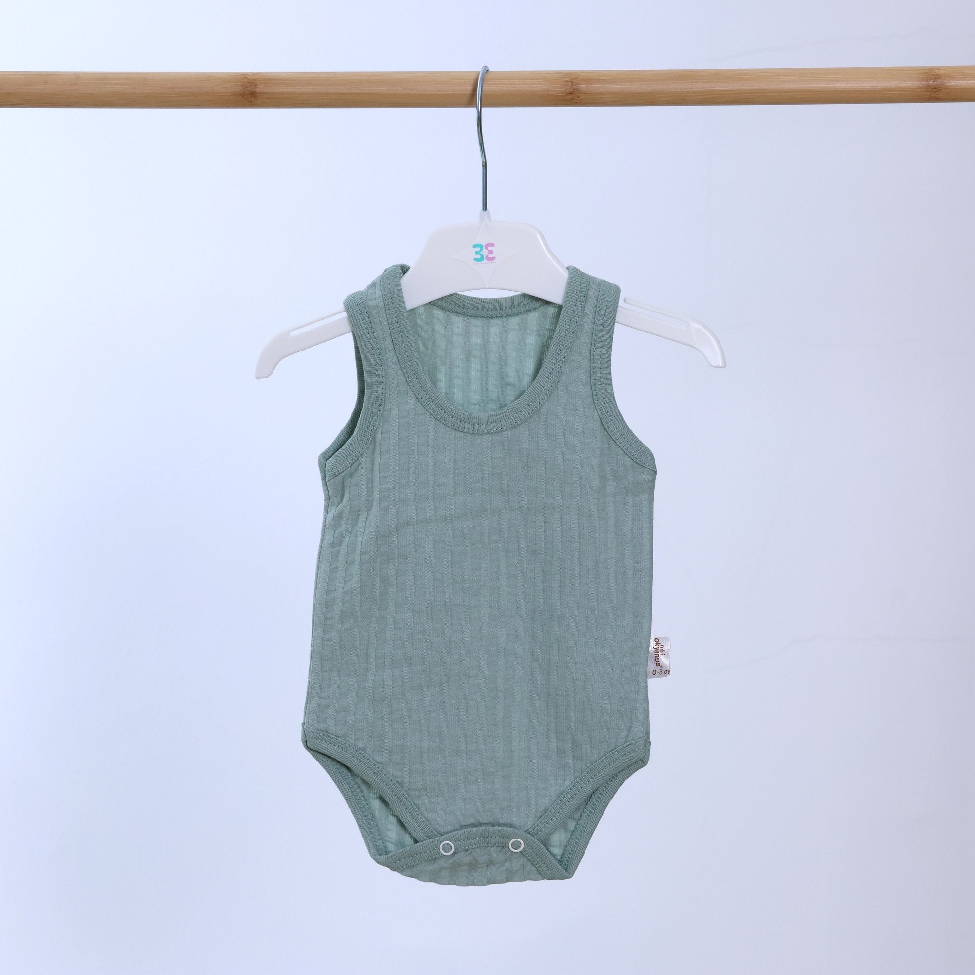 Mint Green Ribbed Sleeveless Bodysuit